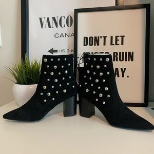 Studded Block Heel Booties